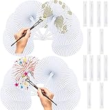 24 Stück Fächer Hochzeit Gäste,Papierfächer Weiß,Papierfächer Hochzei,Taschenfächer,Weiße Handgehaltene Faltfächer,Kleine Papierfächer,Wedding Fans