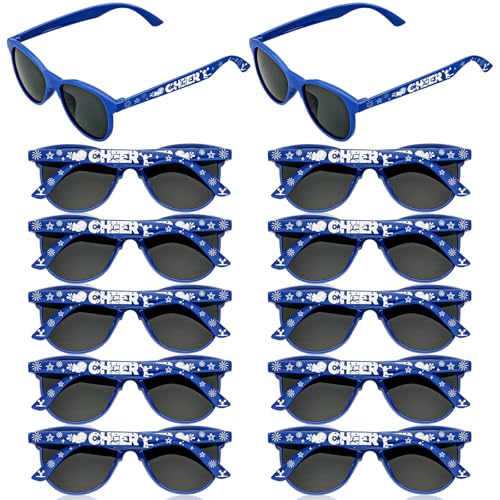 Kingdder 12 Pcs Cheer Glasses Bulk Cheerleader Teams Gifts Cheer Present Glasses Stuff for Teammates Party Supplies