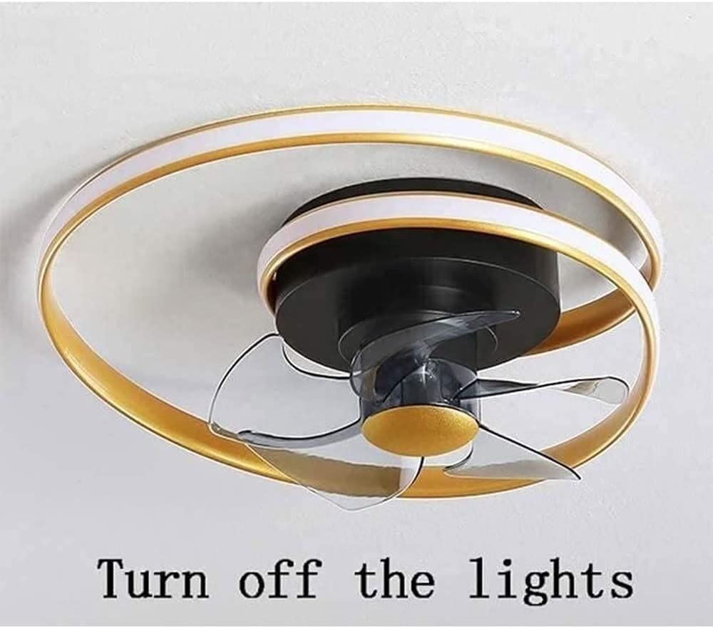 BVSPA Plafoniera Oro con ventole Plafoniera a LED con Telecomando Ventilatore da soffitto Silenzioso dimmerabile Include Kit Luce LED per Cucina, Camera da Letto, Sala da Pranzo