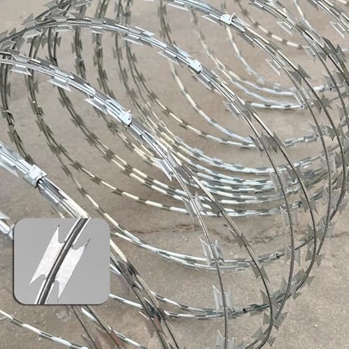 Alambre de púas, alambre de acero galvanizado para valla de seguridad, ideal para jardines y defensa de fronteras, 10 m de longitud