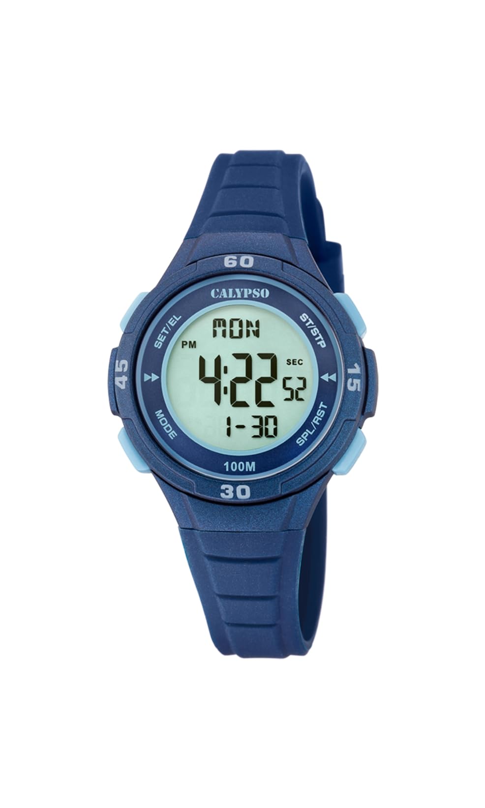 CALYPSO Reloj Digital Infantil Niño y Niña de Caucho Azul Oscuro