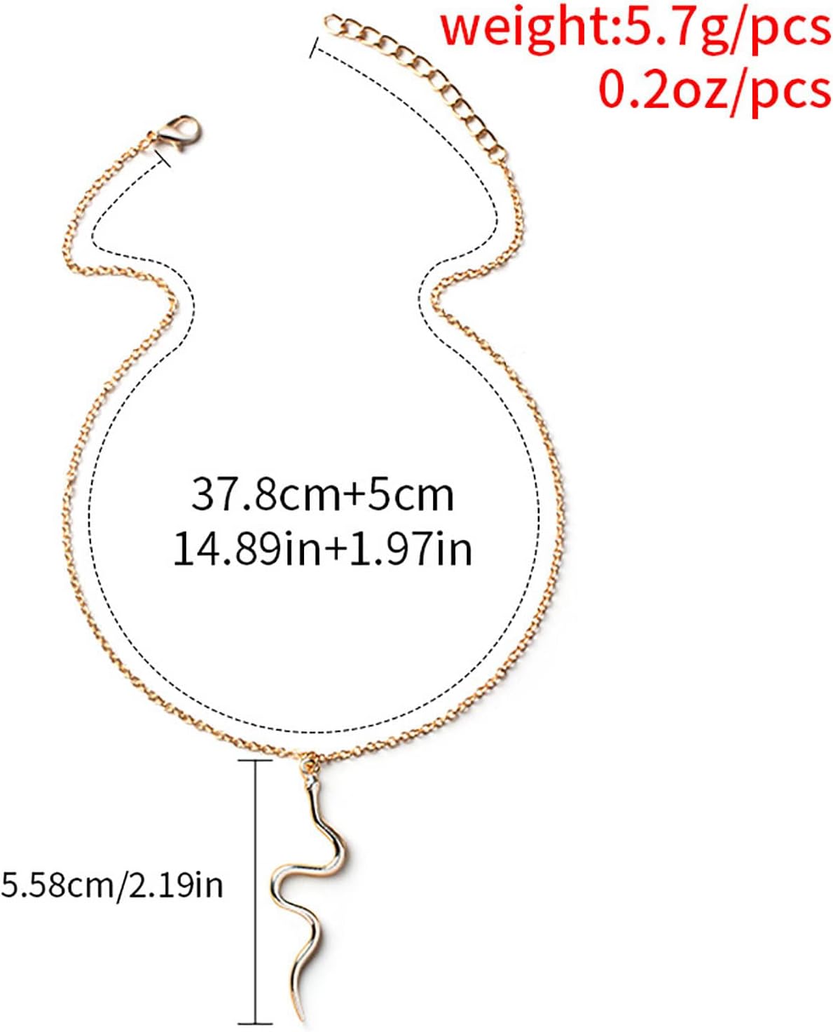 Andelaisi Boho Snake Choker Necklace Vintage Snake Pendant Necklace Gold Serpent Necklaces Minimalist Thin Serpent Chain Necklaces Jewelry for Women - Image 5