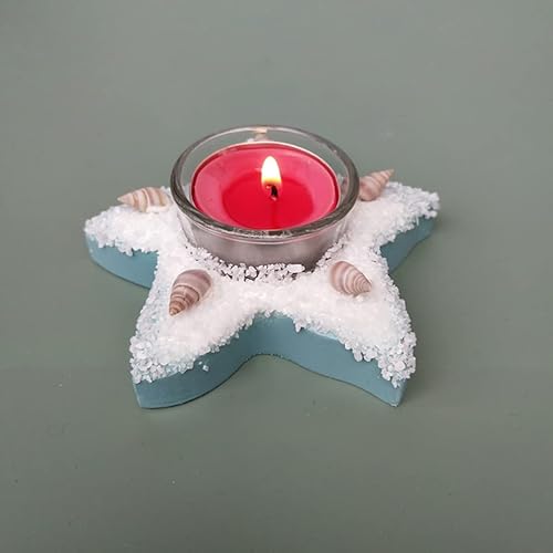 Miniatura 5 de ARTIBETTER Decoración para el hogar, 2 uds., portavelas náuticos, estrellas, pescado, té, candelabro, candelabro, manto, decoración para salas