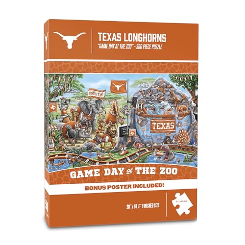 Image of YouTheFan NCAA Texas Longhorns inchGame Day At The Zoo inch 500 Puzzle