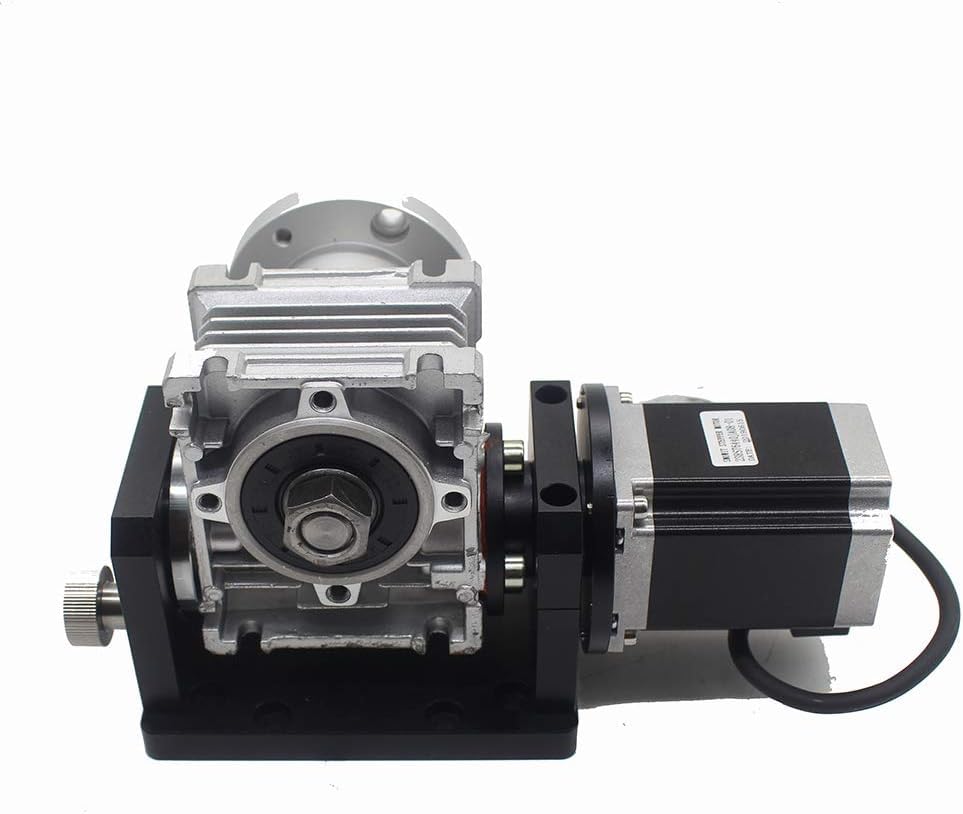 LeTkingok 300MM Electric 360 Degree Rotary Workbench Rotating Platform for Marking Machine Engraving Machine (Silver)