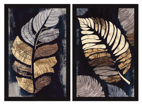 Image of ArtX Paper Floral Aesthetic Wall Decor Paintings for Home Decoration, Painting for Living Room Bedroom Office, Framed Painting for Wall Decoration, Wall Decor For Living Room, Set Of 2