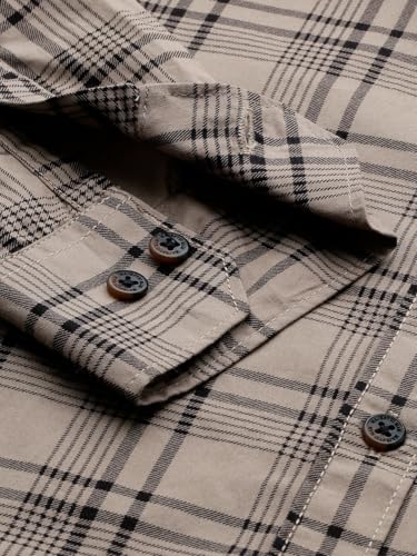 Image of Majestic Man Men's Comfort Slim Fit Pure Cotton Opaque Checked Casual Shirt