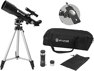 Zhumell - 60mm Portable Refractor Telescope - Coated Glass Optics - Ideal Telescope for Beginners - Digiscoping Smartphone Adapter