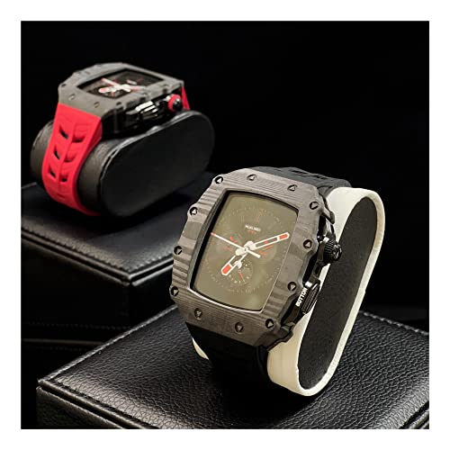 Kit modification Apple Watch carbone bracelet caoutchouc iWatch 7 6 5 SE - 5