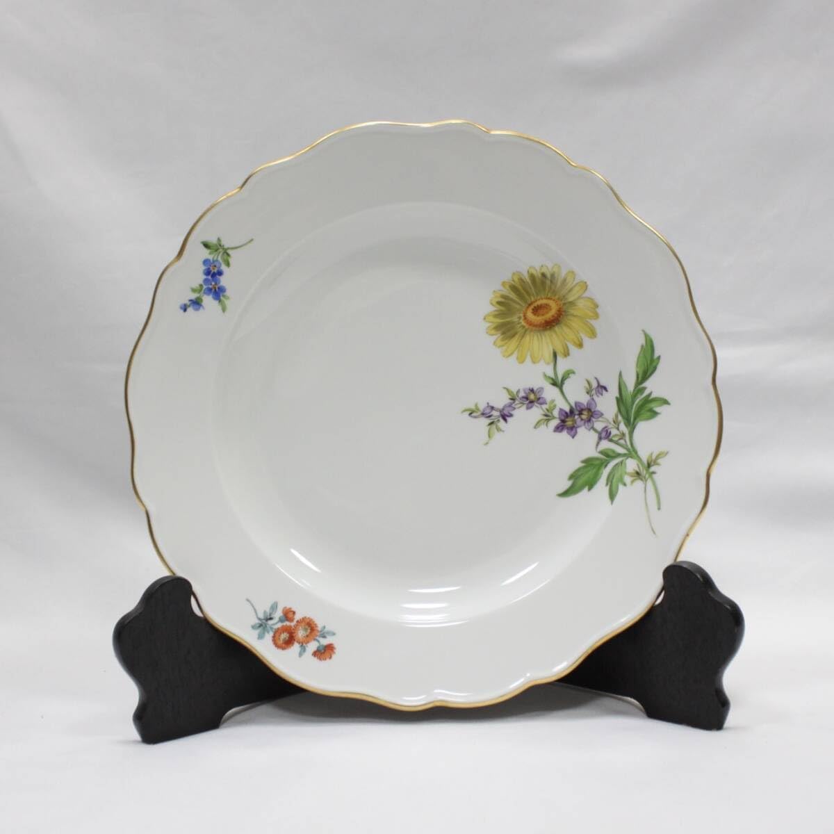マイセン MEISSEN 遡る ベーシックフラワー 二つ花 24㎝ プレート 3枚 
