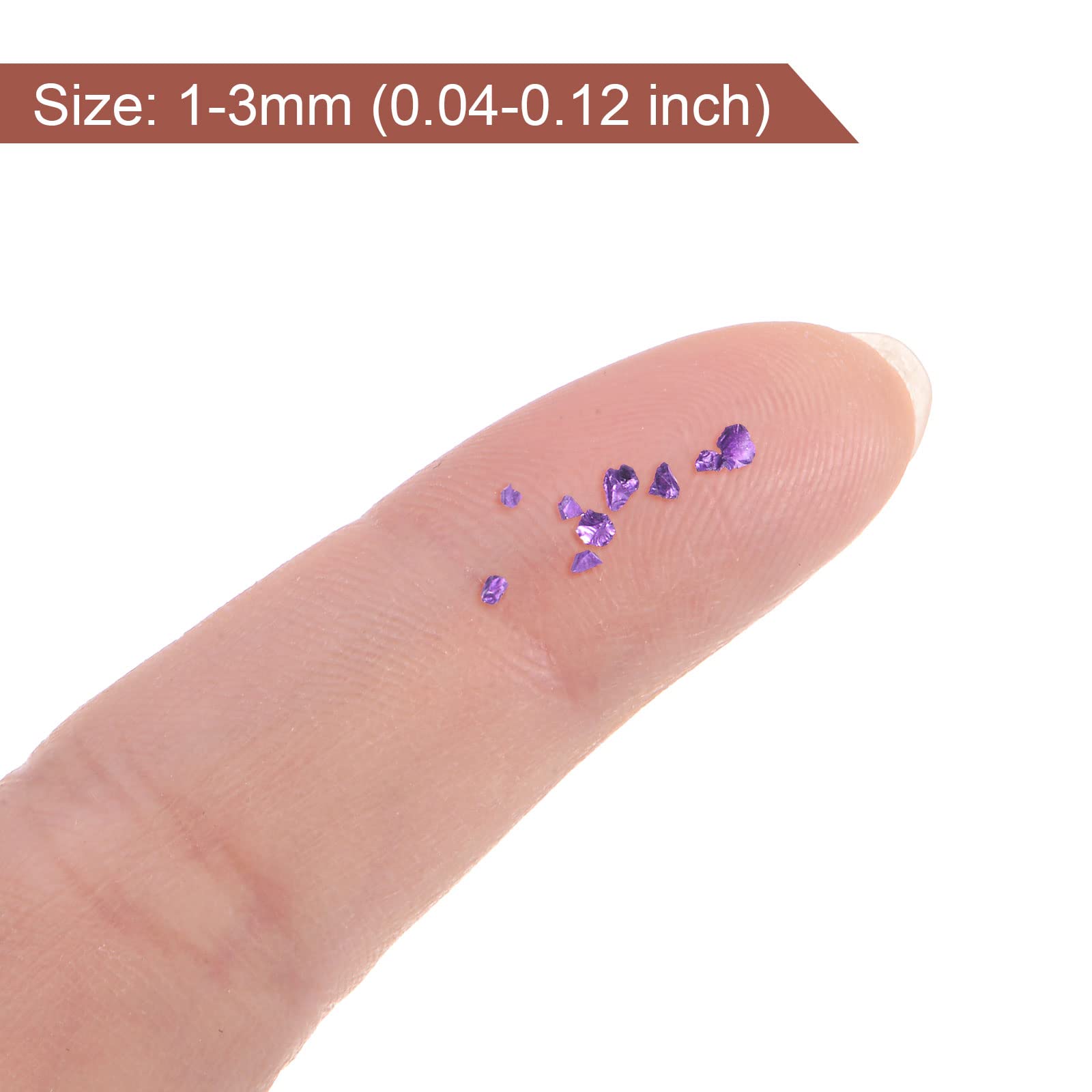 Copeaux De Verre Concassé Violet – 50g, Taille 1-3mm – Pour Décoration Ou Loisirs Créatifs