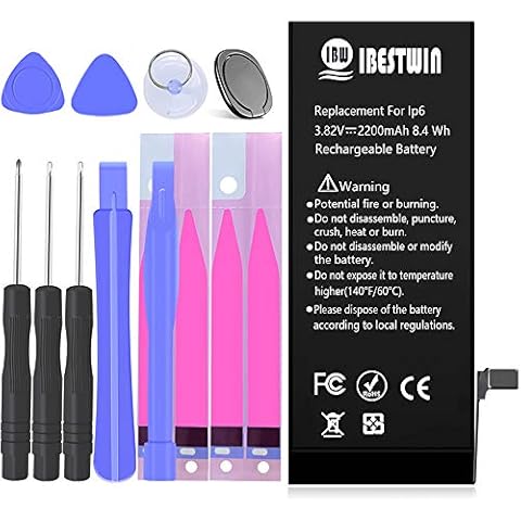 IBESTWIN Battery for iPhone 6, 2200mAh Replacement Battery for IP 6 High Capacity with Full Remove Tool Kit and Instruction-3 Years Warranty Cover