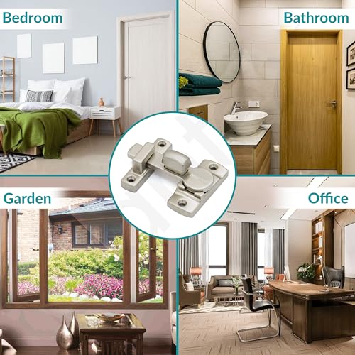 Image of Plantex 180 Degree Door Latch Lock /Flip Latch Lock for Door /Chitkani /Lock Latch for Main Door /Baby Latch for Bathroom /Bedroom /Balcony /Door Stopper - Pack of 4 (Satin)