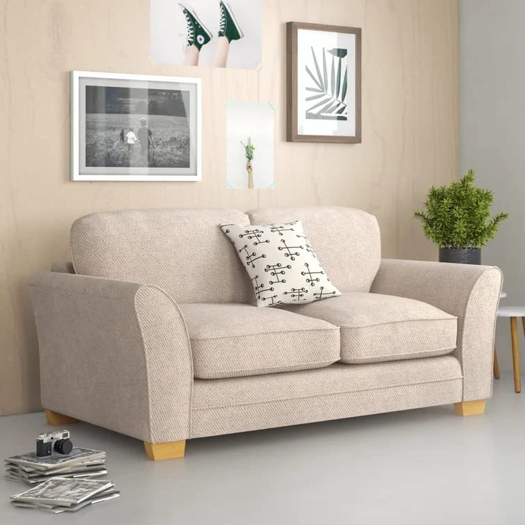 Earthen 3 Seater Fabric Sofa Set for Living Room (Beige)-image-45