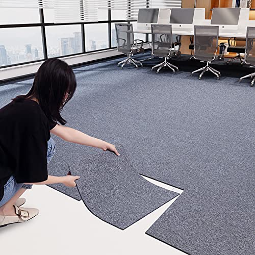 Tonchean 20Pcs Commercial Carpet Floor Tiles Light Gray 20''X20'' With Pvc Backing Carpet Freely Splice Loop Pile Carpeting Squares Adhesive Stickers Non Slip Moisture-Proof For Commercial Use #TOP1