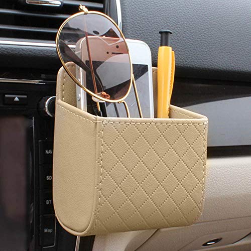 RED SHIELD Car Auto Air Vent Leather Tidy Storage Hanging Bag Case Organizer