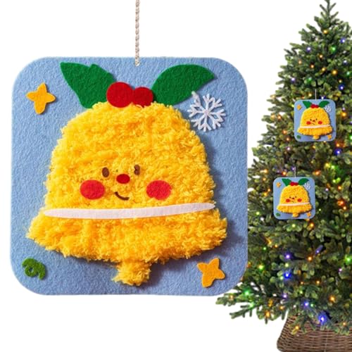 Uoqpty Kit de costura para principiantes para niños, manualidades temáticas de Navidad, kit de costura de bordado, para principiantes de 4 a 12 años, niñas y niños
