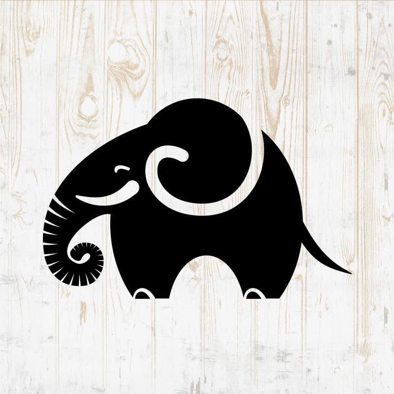 Calcomanías de elefante despegar y pegar - Calcomanías de vinilo de pared - Safari africano cabeza india familia bebé amor silueta - Ventana de