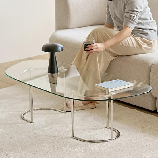 Amazon.co.jp: 【Roomnhome】スプリングガラステーブル センター