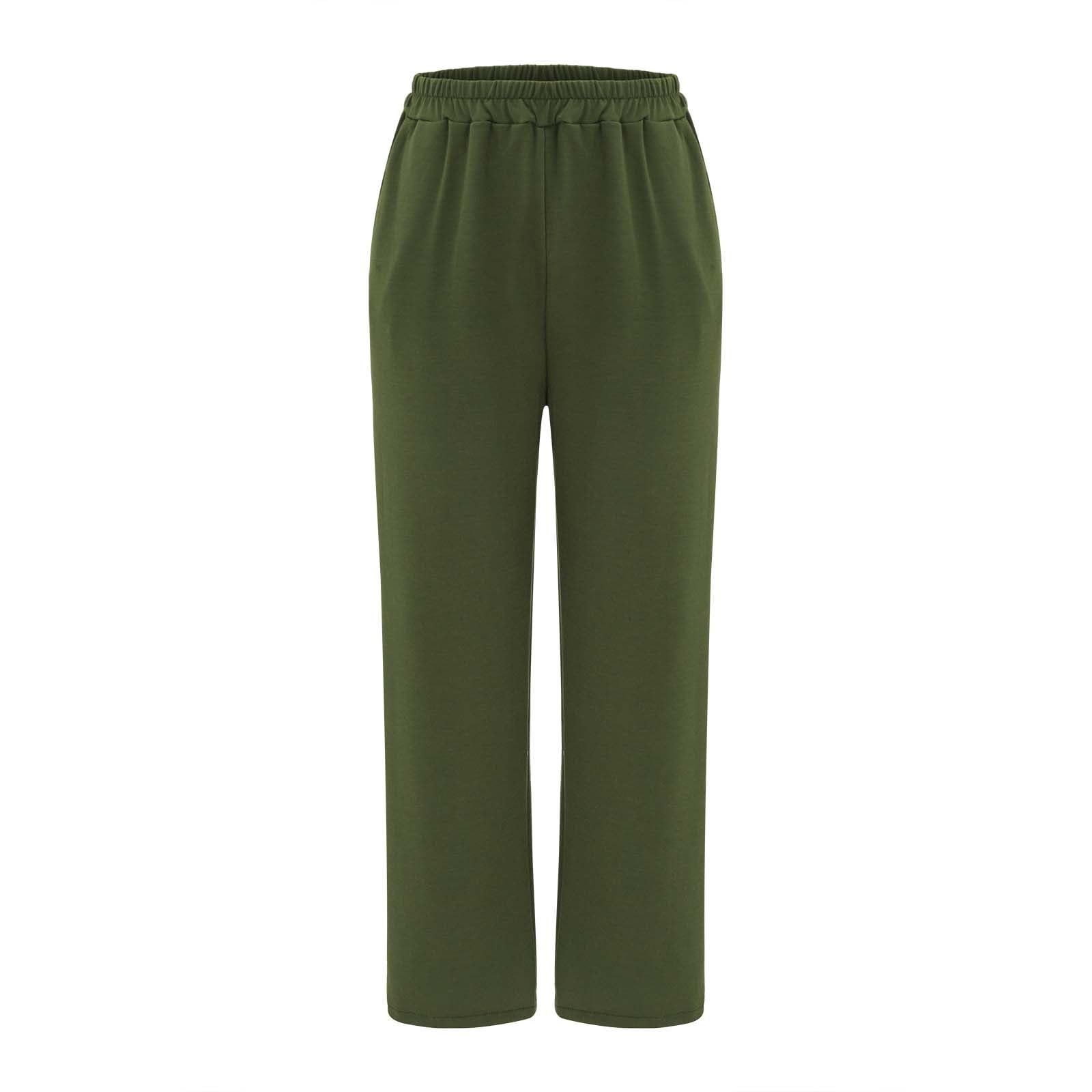 Pantalones de chándal largos para mujer, pierna ancha, pantalones de ocio