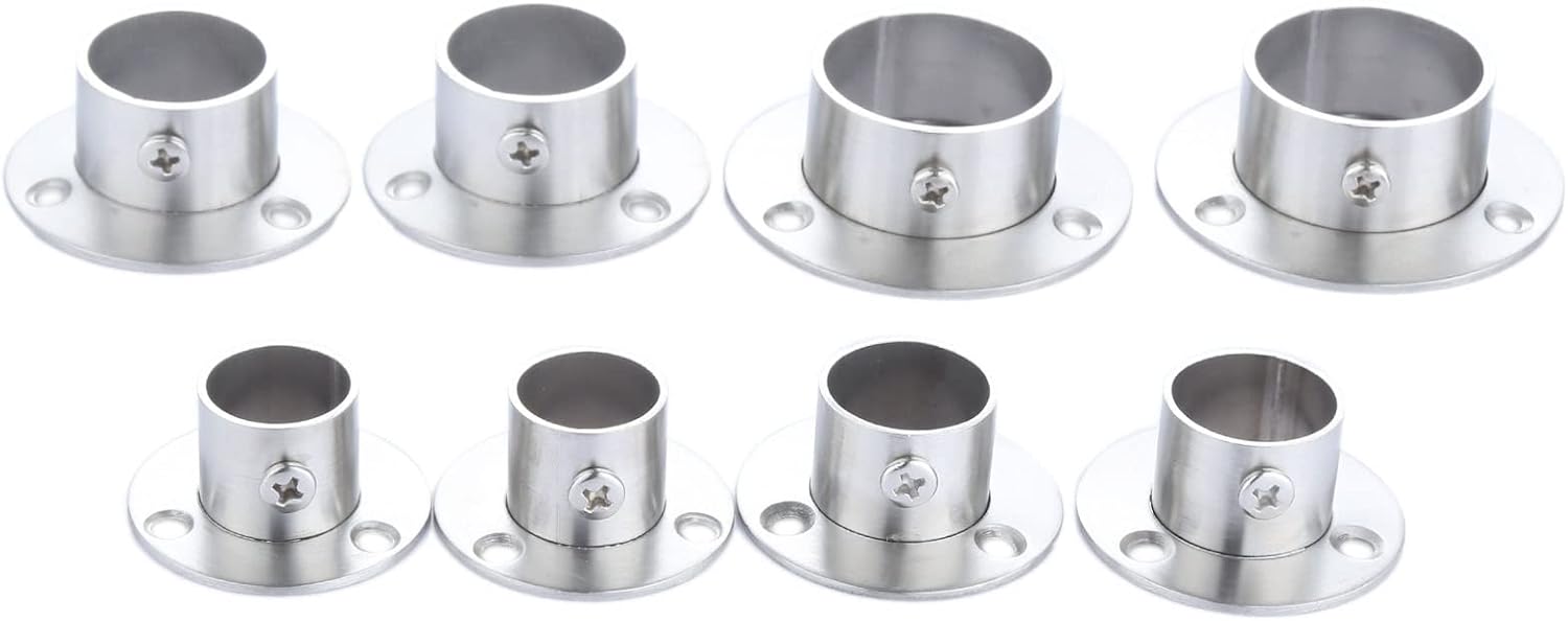 Flange 2pc Stainless Steel Wardrobe Rail Support Closet Rod Flange Bracket Clothes Seat Hanger Pipe Tube Holder 19/22/25/32mm(22mm)