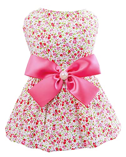 MSNFOASM Sweet Puppy Dog Dress,Cute Princess Cat Dresses Dog Skirt for Small Girl Dogs (Light Pink,M)