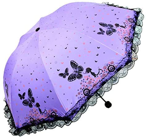Parapluie pliable violet anti-UV et coupe-vent pour faire face aux caprices de la météo