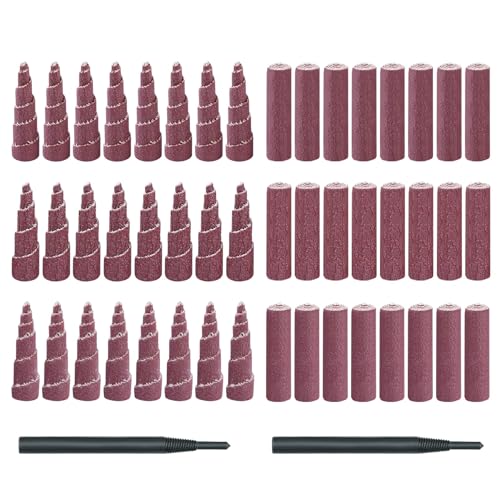 Sysarua 50Pcs 2 Inch Sand Paper Abrasive Cartridge Rolls, Cone Cylinder Rotary Flap Disc, 2 x 1/4