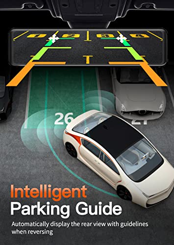 Wolfbox 3 Channel Mirror Dash Cam 12" Full Hd Rear View Mirror Camera Touch Screen Backup Camera With Detached 1080P Front And Rear View Dual Recording Night Vision Gps Parking Assistance #TOP6