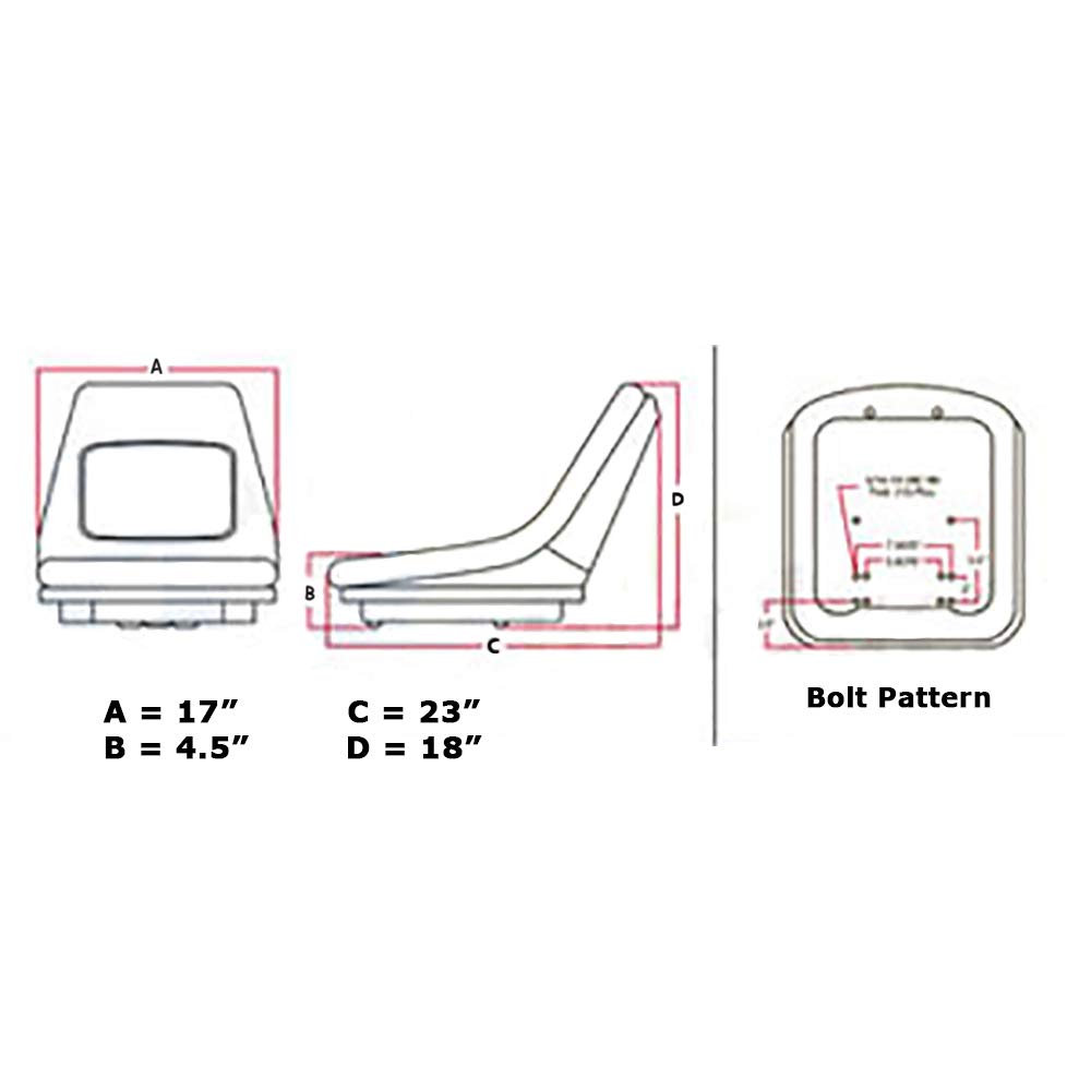 Amazon.com: Kubota Compact Tractor Deluxe High Back Seat 35080-18400,  K2570-56110, K2571-56110, 32420-72960, 32420-72962, 32701-52502,  6C070-88720, 67061-45900, 67061-45910 : Automotive