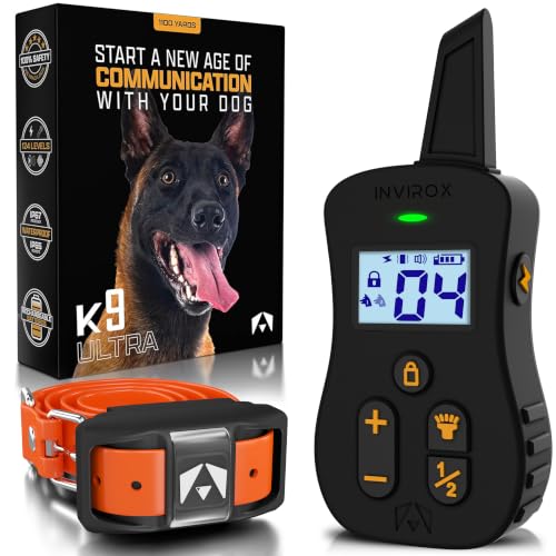 Image of INVIROX Ultra K9 Shock Collar for Large Dogs with 124 Training Levels