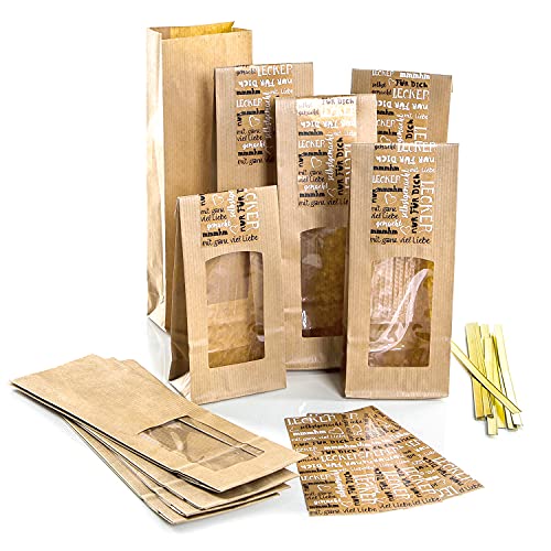 Die besten Nussecken aus dem Thermomix® 27 Logbuch-Verlag 10 Keksbeutel mit Fenster & Folie + Aufkleber selbstgemacht Verpackung Lebensmittel Gebäck Kekse Plätzchen Weihnachten 8,5 x 26,5 x 5 cm 2-lagig