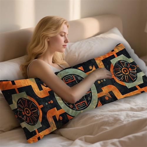 Almohada Corporal Nacionalidad Funda Cojin 50x180cm Almohada para el Embarazo Maternidad, Almohadas para Dormir de Lado Bohemia Almohadas Embarazada Funda de Cojines Grandes Cushion Covers LYD-576