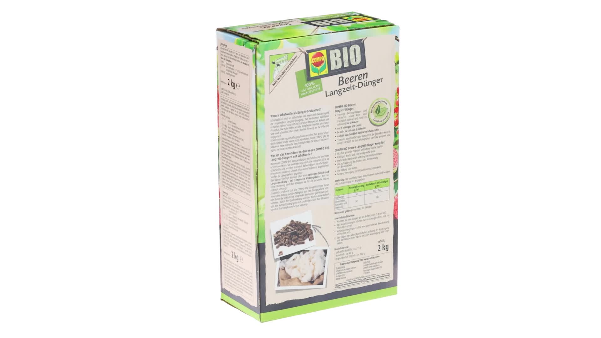 Compo Bio Beeren Langzeit-Dnger mit Schafwolle