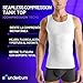 Rounderbum Seamless Compression Tank Top - White, Large - Men’s Body Shaper, Slims Waist, Enhances Muscle Definition, Firms Chest, Improves Posture - Comfortable All-Day Support