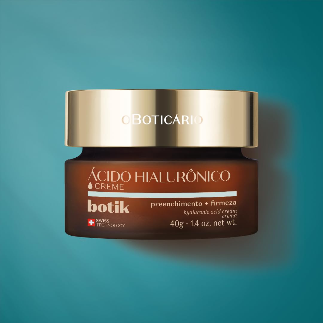 O Boticário Botik - Crema viso con acido ialuronico, riempie le rughe, aumenta la compattezza della pelle e la pelle morbida e riposata, 40 g