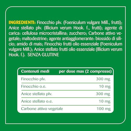 Matt, Finocchio Carbone Anice, Integratore Alimentare Utile per Contrastare i Gonfiori Addominali, Favorisce la Digestione, Confezione da 40 Compresse - Immagine 4