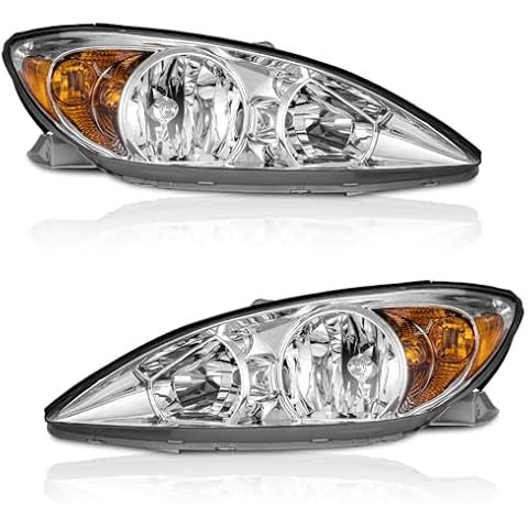 WEELMOTO for 2002-2004 Toyota Camry Headlight Assembly, Headlights Assemblies Compatible with 2002 2003 2004 Toyota Camry Headlight Assembly Pair Cover