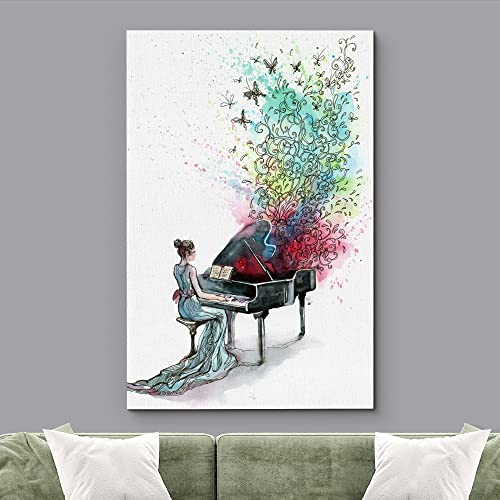 Canvas Prints Wall Art - Grand Piano Music (Series C) - 12" X 18" #TOP1