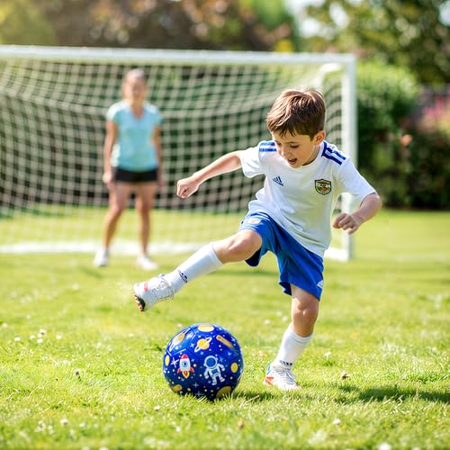 Image of Soccer Ball Size 2 Size 3 Size 4 For Toddlers Kids Ages 1-3 3-8 8-12 - Glitter Unicorn Dinosaur Design - Sports & Outdoors Ball with Pump Deflated - Gift for Girls Boys Children Youth School Birthday