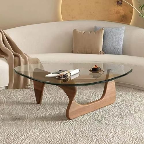 Mesa de centro triangular con parte superior de cristal, extremo ...