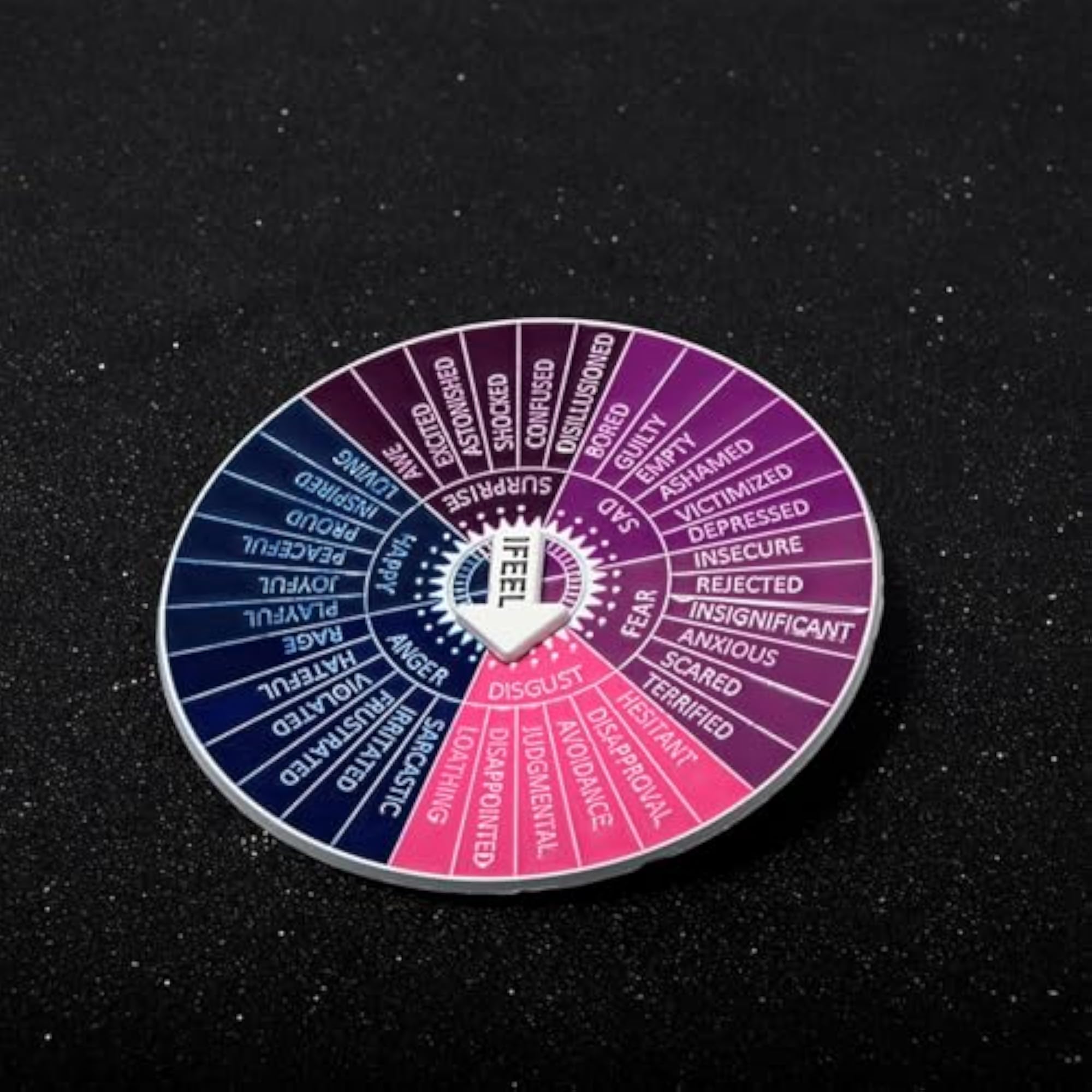 Feelings Wheel Brooch Alloy Rotatable Emotion Wheel