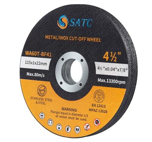 SATC 115mm Cutting Discs 10-Piece Durable Angle Grinder Discs Ultra Thin 1mm for Fast & Precise Cutting of Steel Iron Aluminum & Ferrous Metals