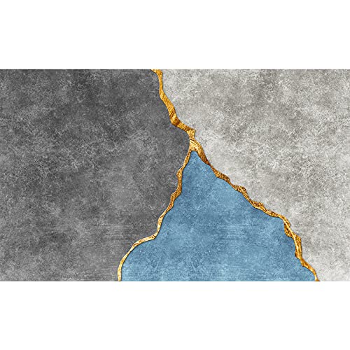 Tapis salon grand rectangulaire 140x200 cm géométrique bleu - 4