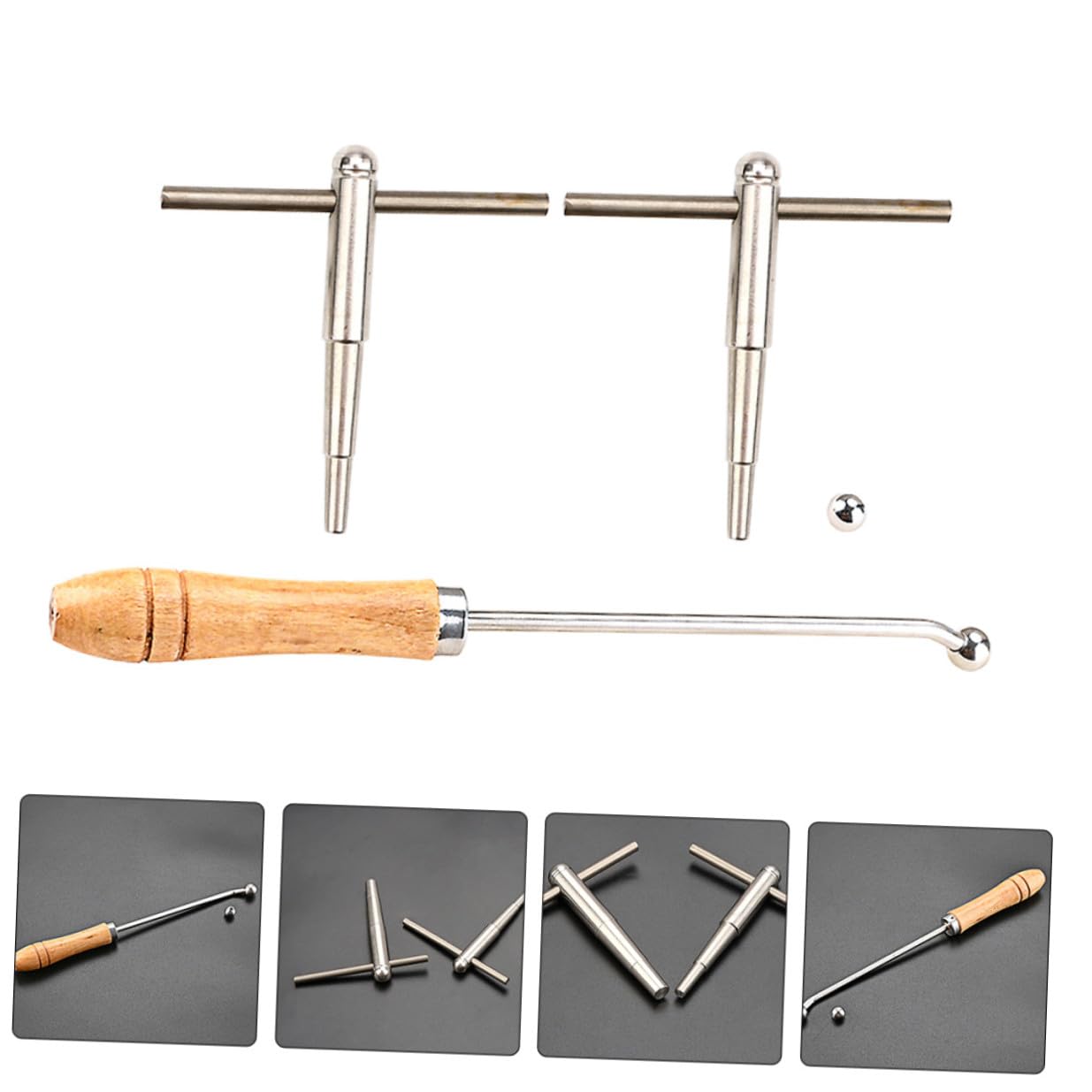 Cabilock Juego de Herramientas de Metal Accesorio Adecuado para Reparación y Ajuste para Instrumentos de Viento como Trompeta y Trombón para Estudiantes y Reparadores