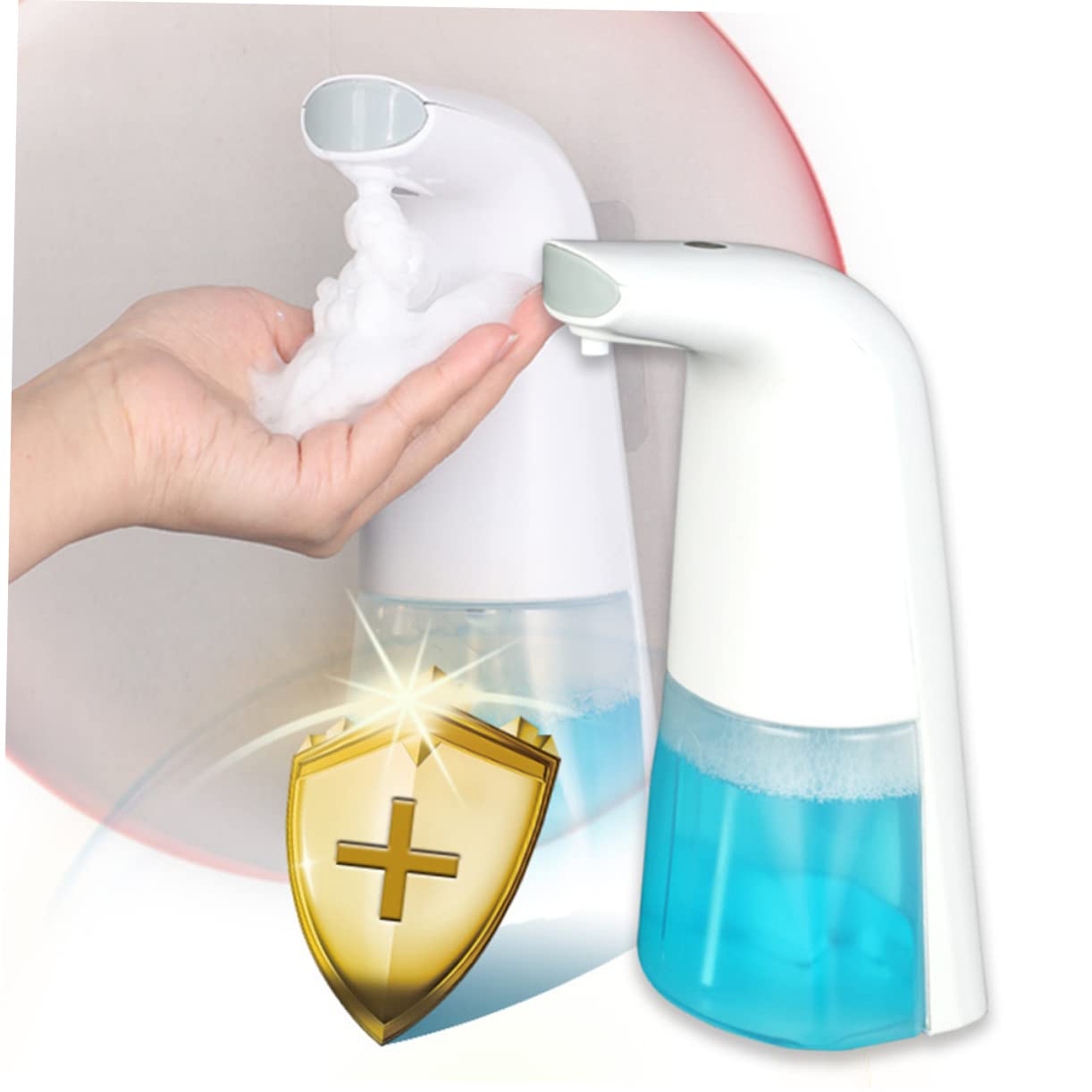 Cabilock Dispensador Automático de Jabón de 300ml, Sensor Infrarrojo sin Contacto, Abs y PE, de Pared y Mesa, para Baño y Cocina
