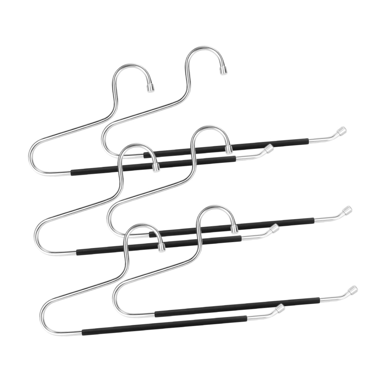 SOESFOUFU 6Pcs Space Saving Pants Hangers Non Slip Clothes Organizer for Jeans and Trousers Sturdy Design for Bedroom Closet Storage Maximize Closet Space and Keep Clothes Neat