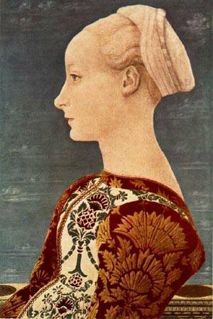 Peinture à l'huile Antonio Del Pollaiolo : reproduction d'art musée portrait de 1465