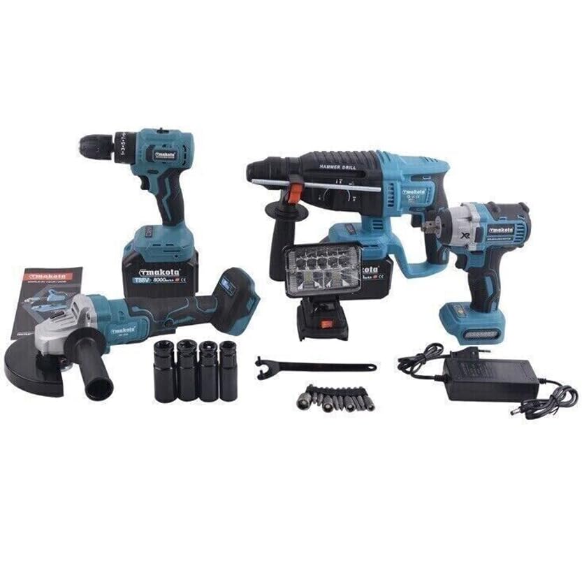DISCORAMA® - KIT 5 IN1 TASSELLATORE TRAPANO IMPULSI TRAPANO AVVITATORE 80V SMERI