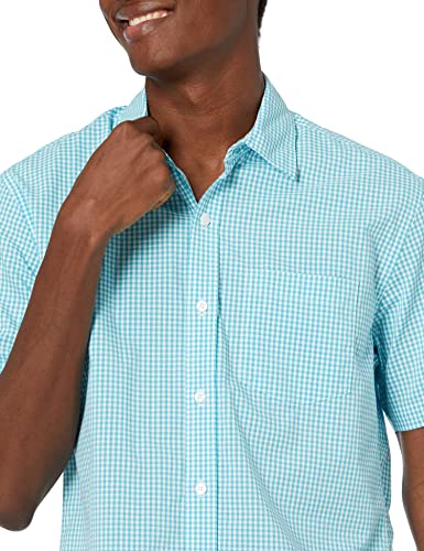 Image of Amazon Essentials Men's Regular-Fit Short-Sleeve Poplin Shirt, Collared, Washed